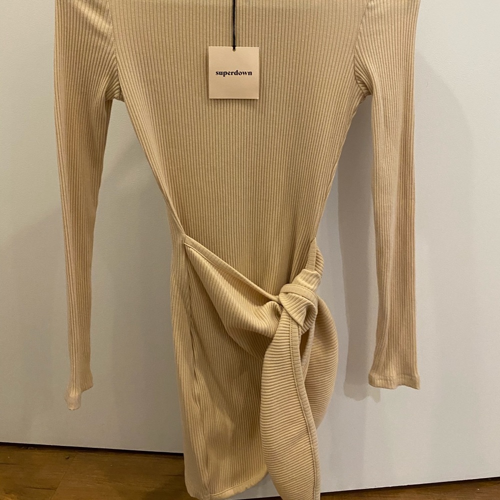 Superdown nude wrap dress